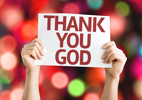 Thank You God placard